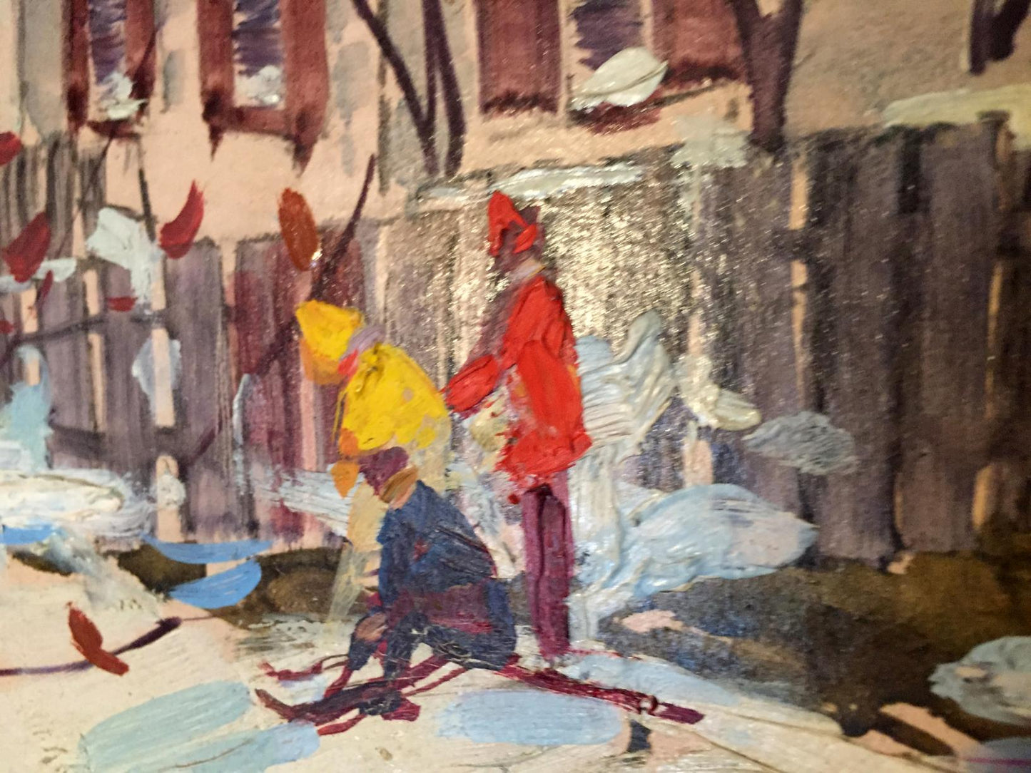 Oil painting First snow