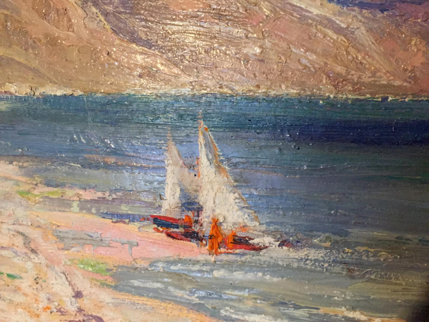 Oil painting Ship at the sea Shary Anatoly Ivanovich