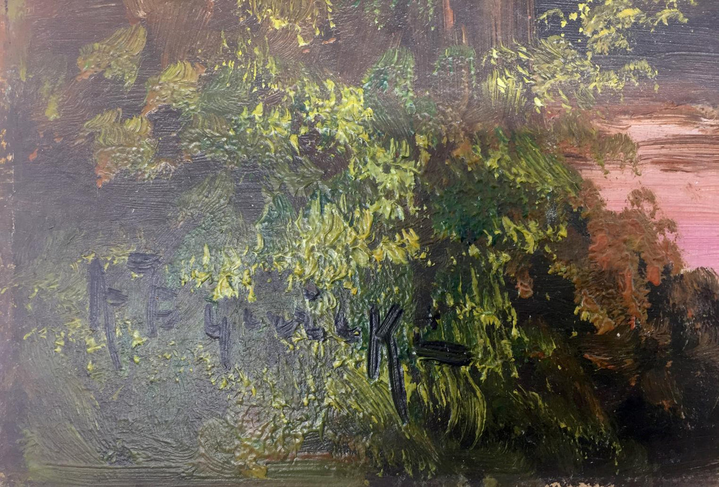 Oil painting House in the swamp