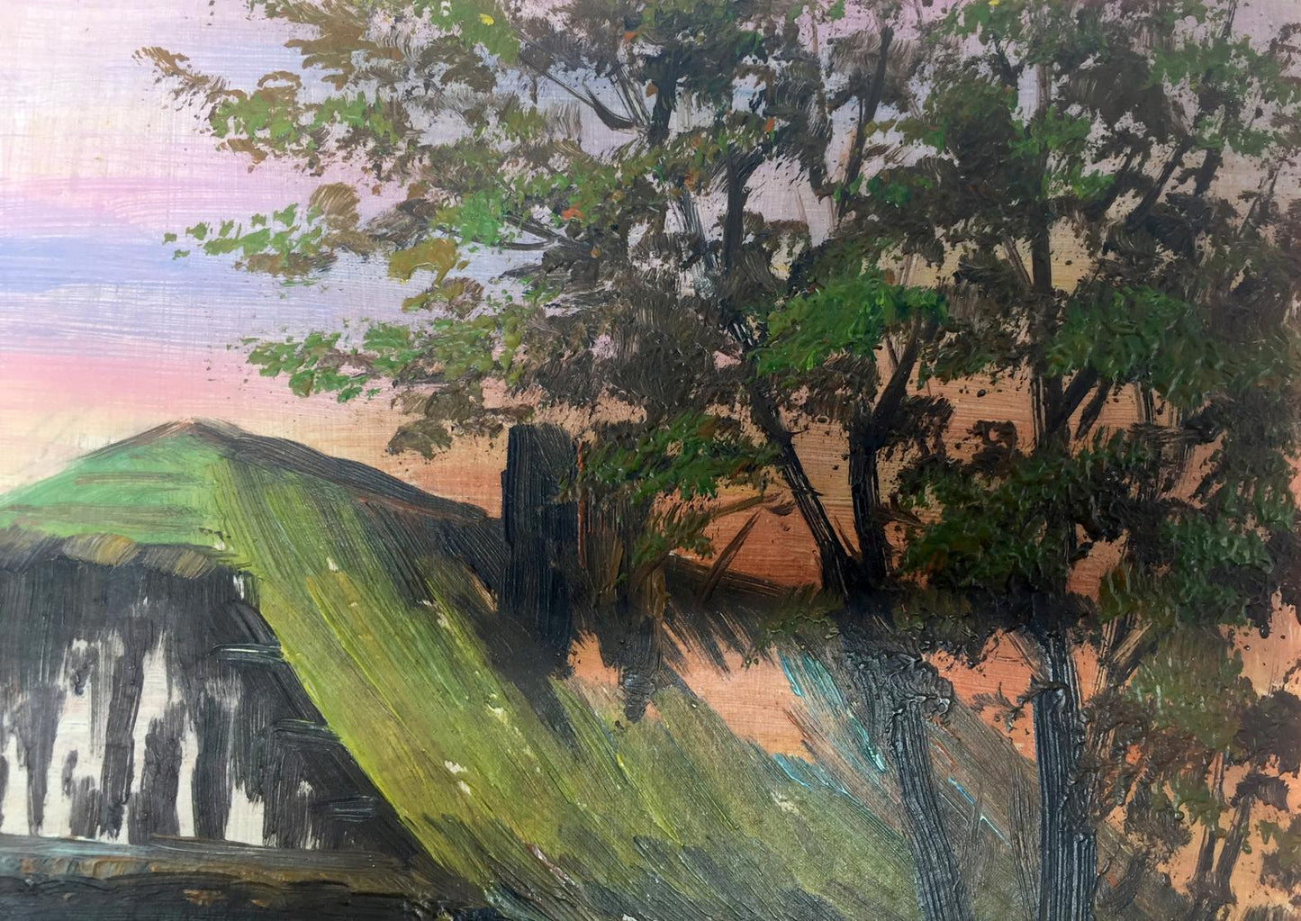 Oil painting House in the swamp