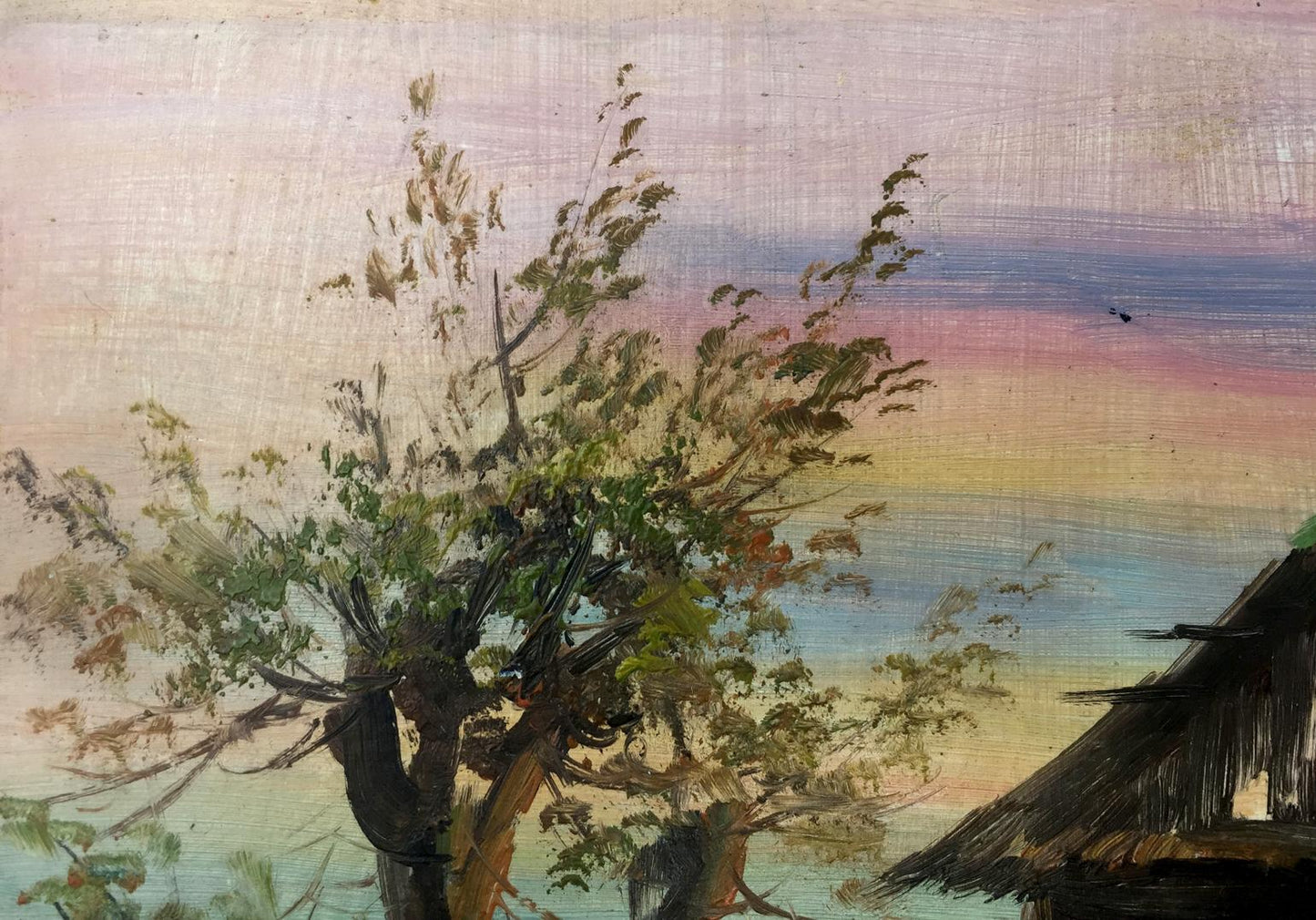 Oil painting House in the swamp