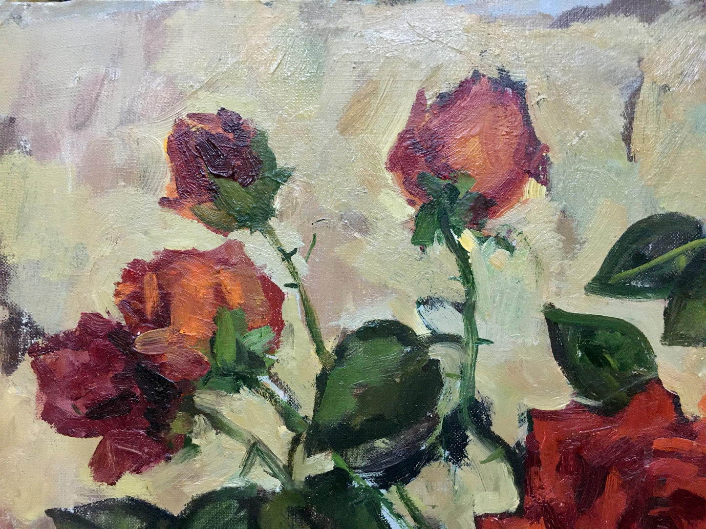 Oil painting Red roses Bronstein Mark Emmanuilovich