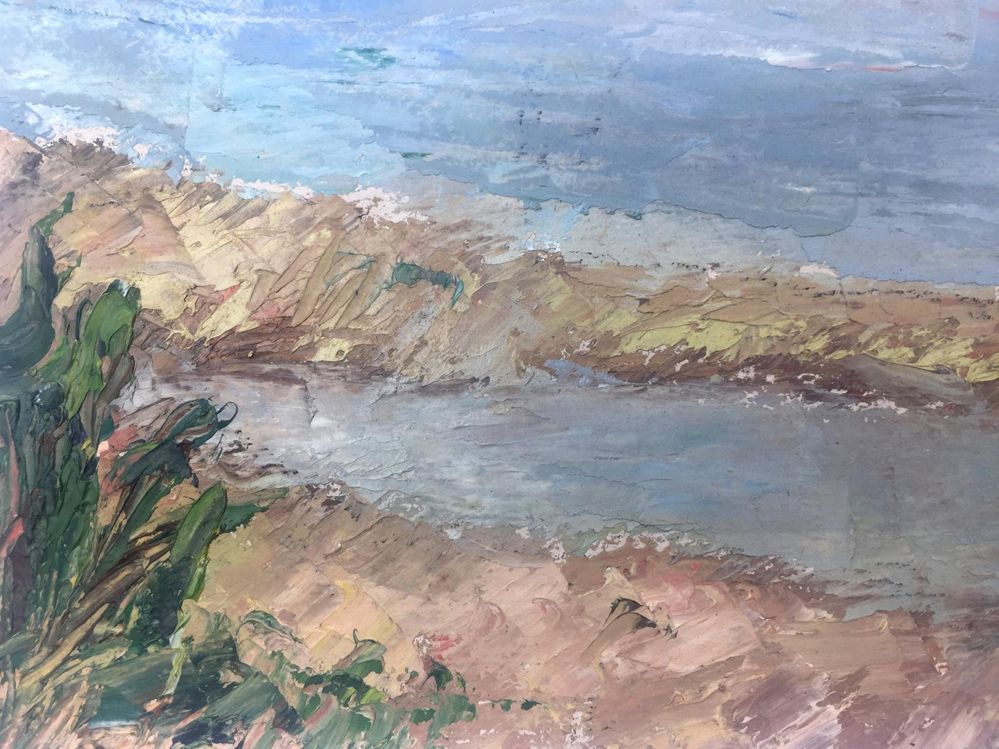 Oil painting River original picture painter