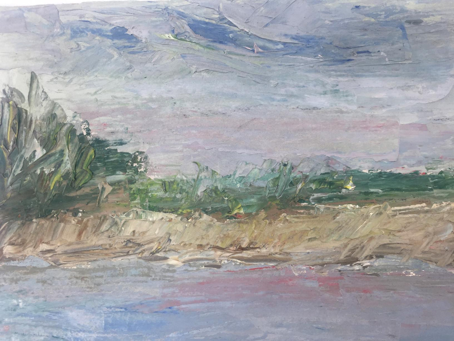 Oil painting River original picture painter