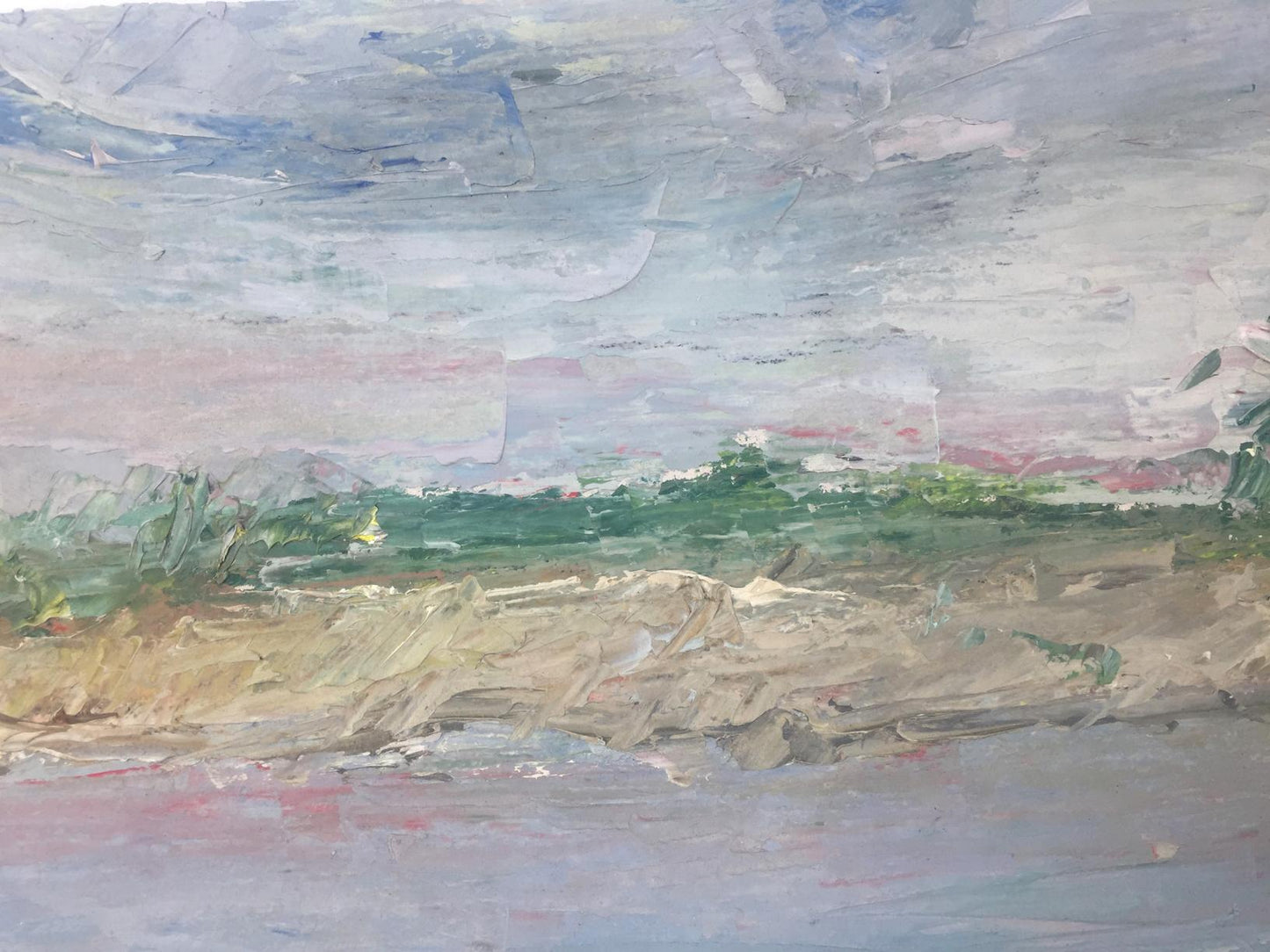 Oil painting River original picture painter