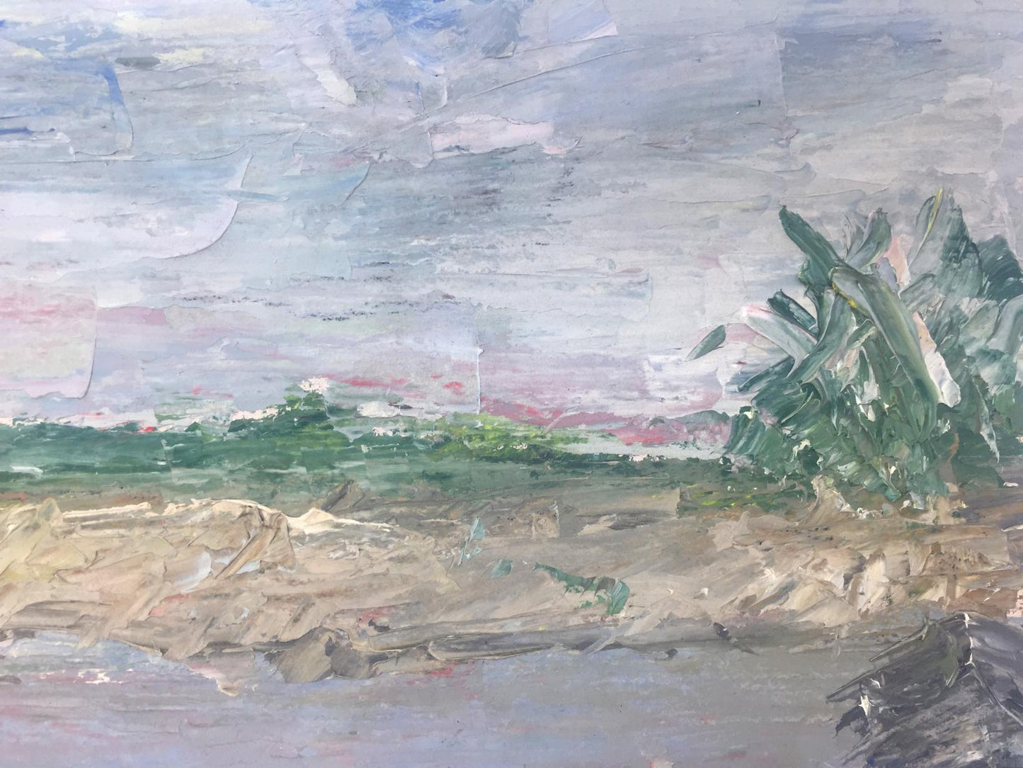 Oil painting River original picture painter