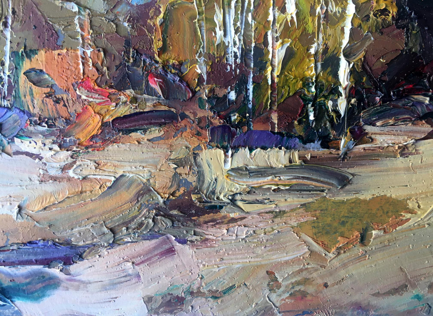 Oil painting Autumn countryside
