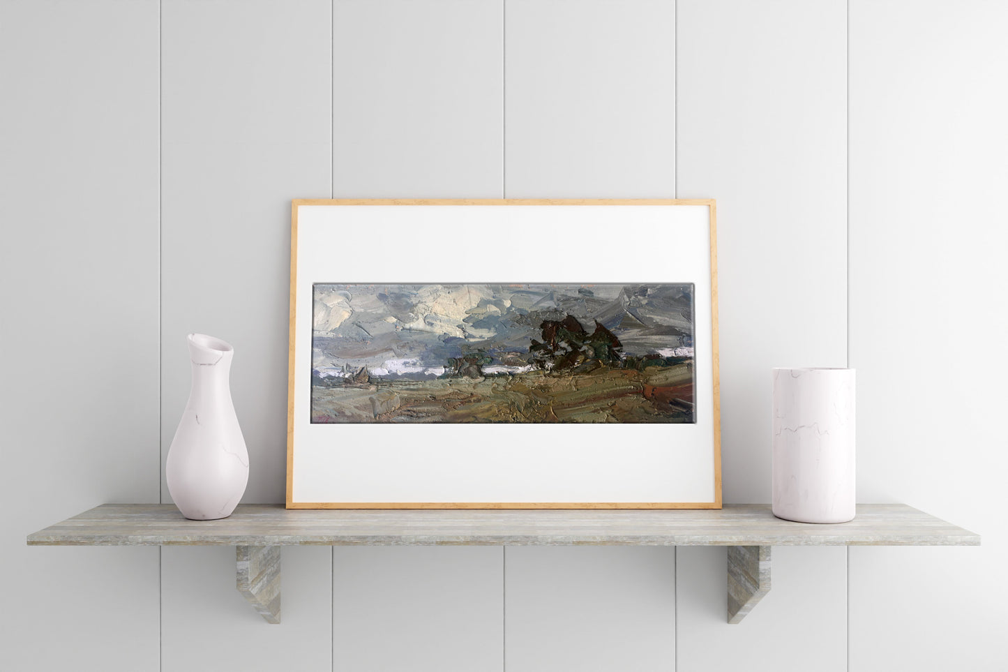 Oil painting rain