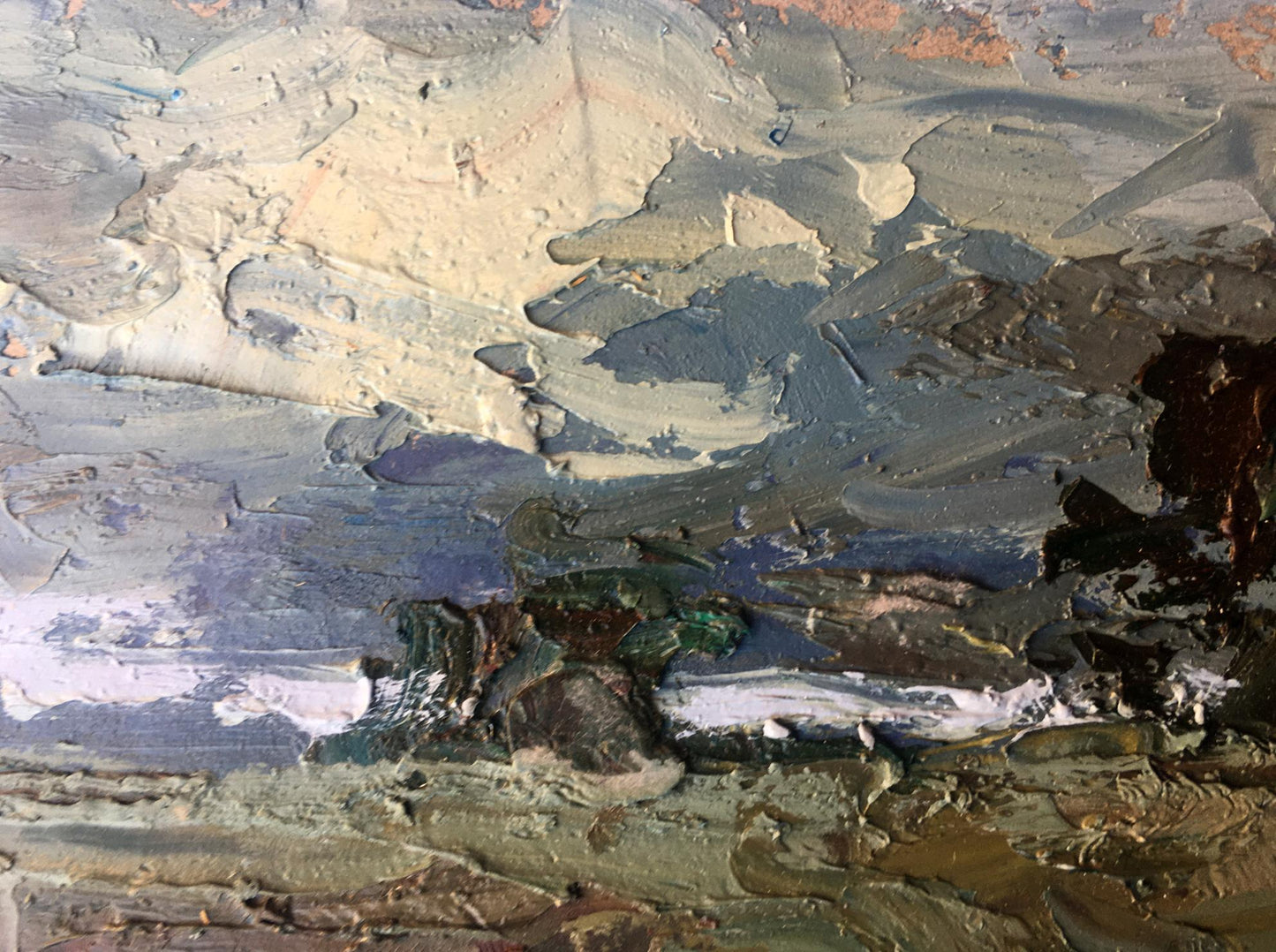 Oil painting rain Landscape