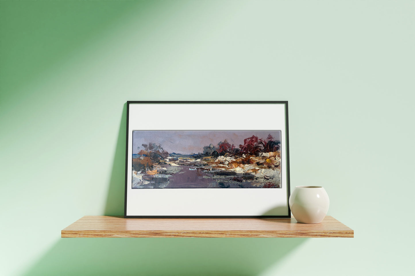 Oil painting Cloudy winter day