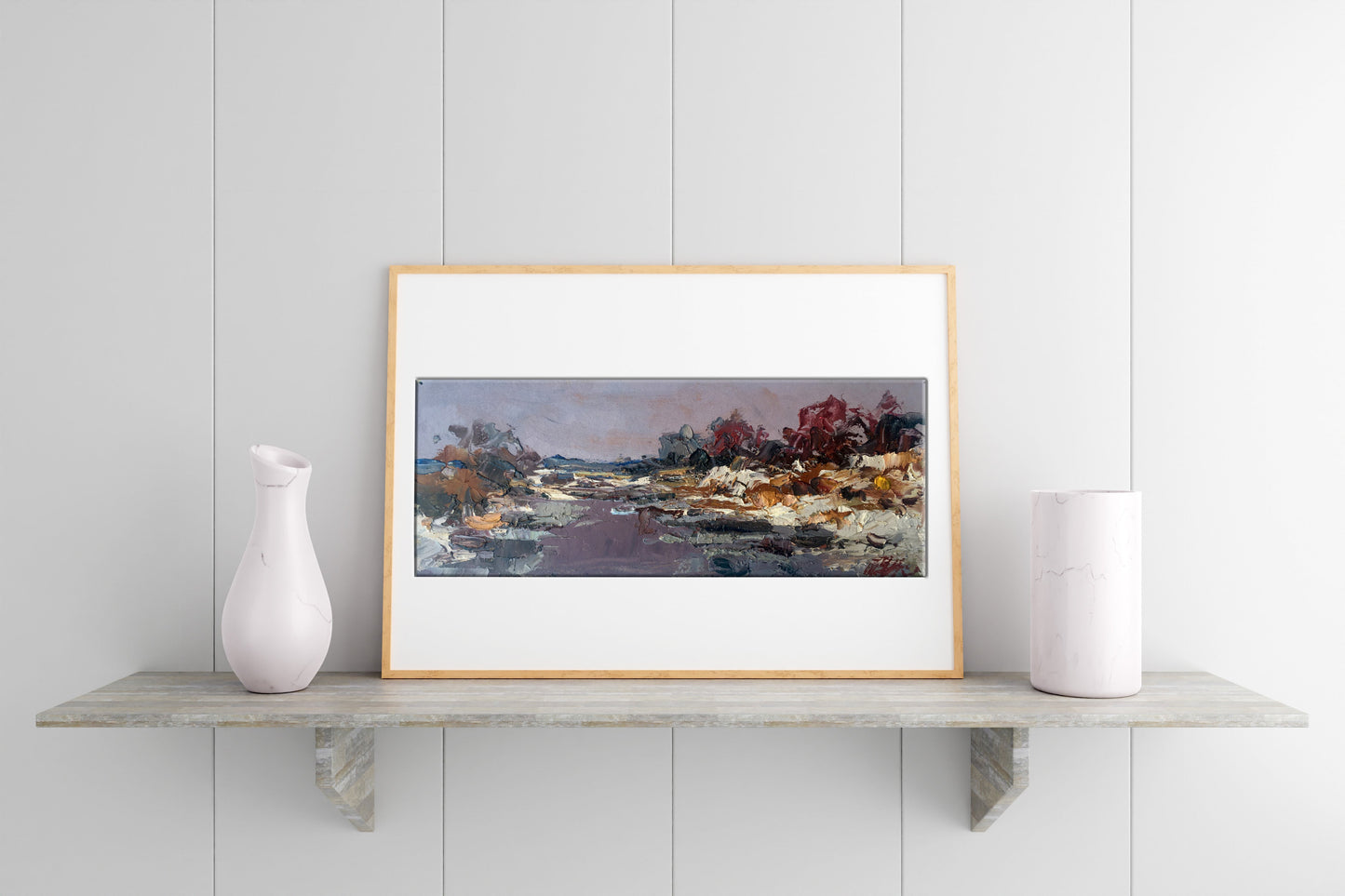Oil painting Cloudy winter