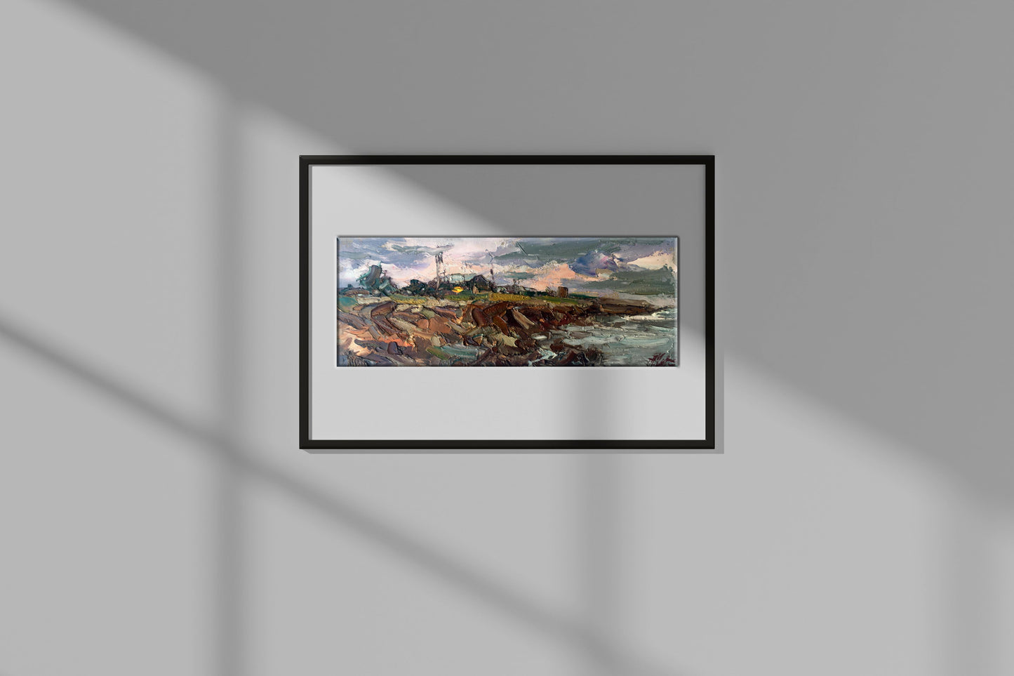 Oil painting Evening seashore