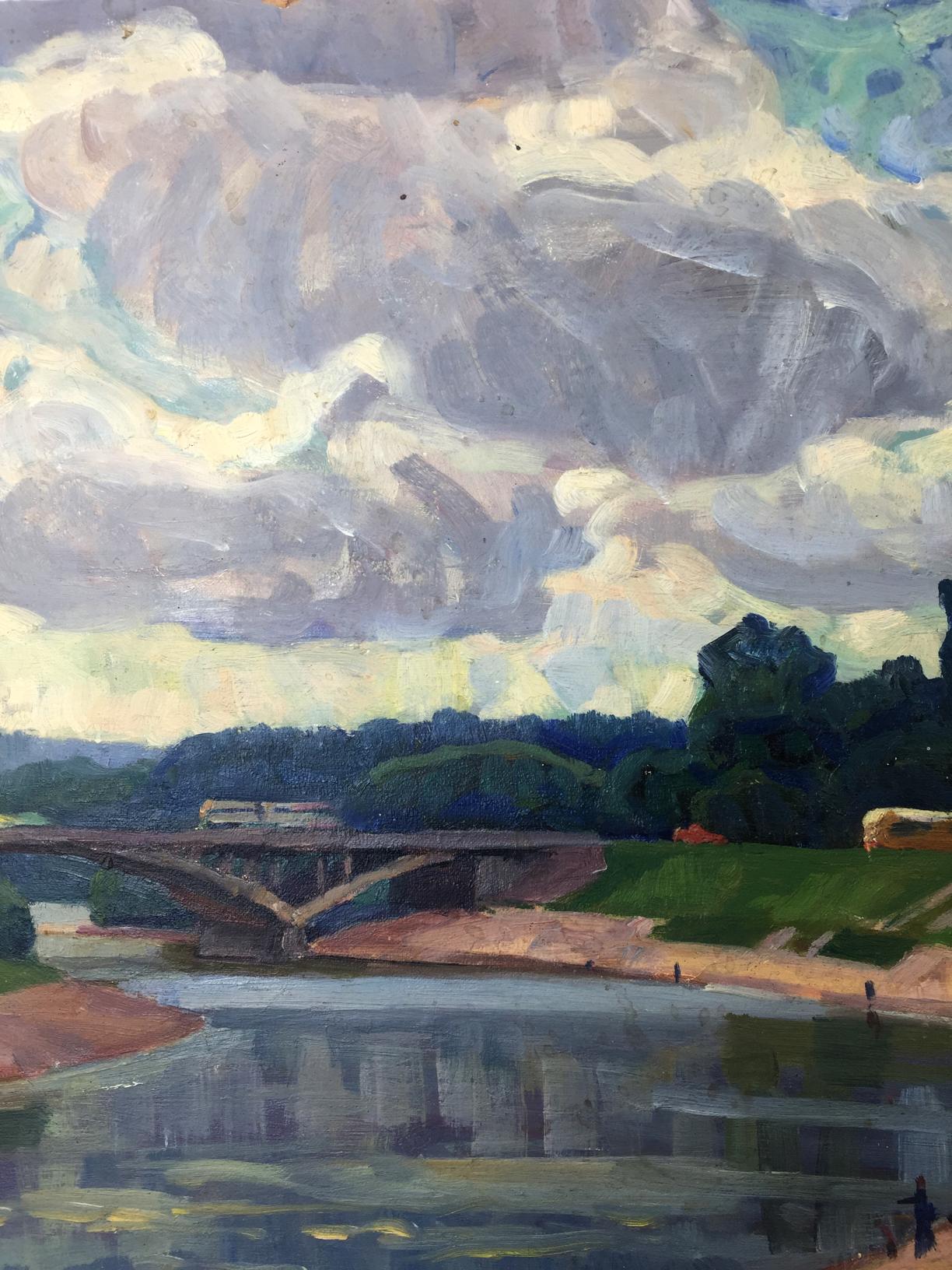 Oil painting Village Rusanovka Khrustalenko Nikolay Alexandrovich