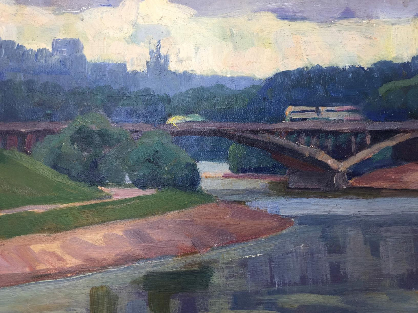 Oil painting Village Rusanovka Khrustalenko Nikolay Alexandrovich