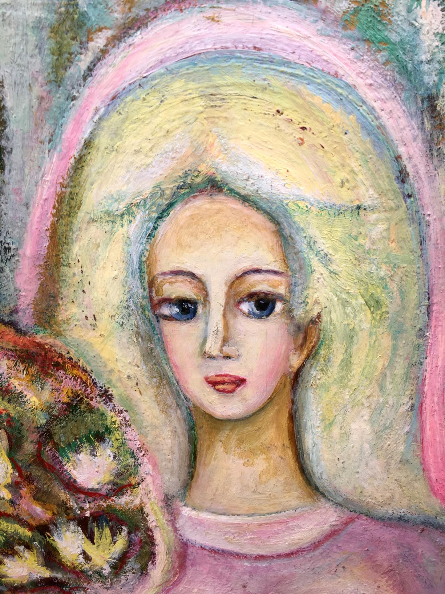Oil painting Girl in the forest Vladimir Novikovsky