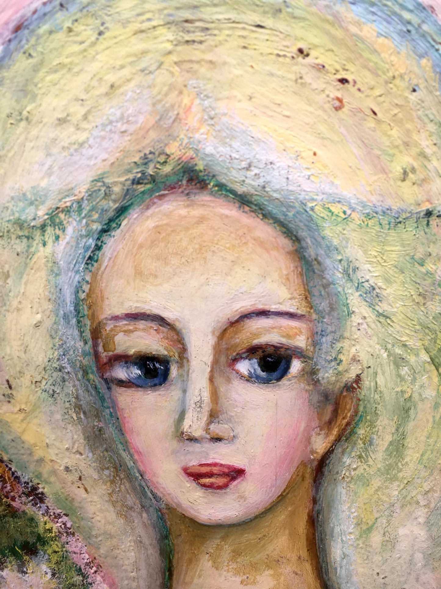 Oil painting Girl in the forest Vladimir Novikovsky
