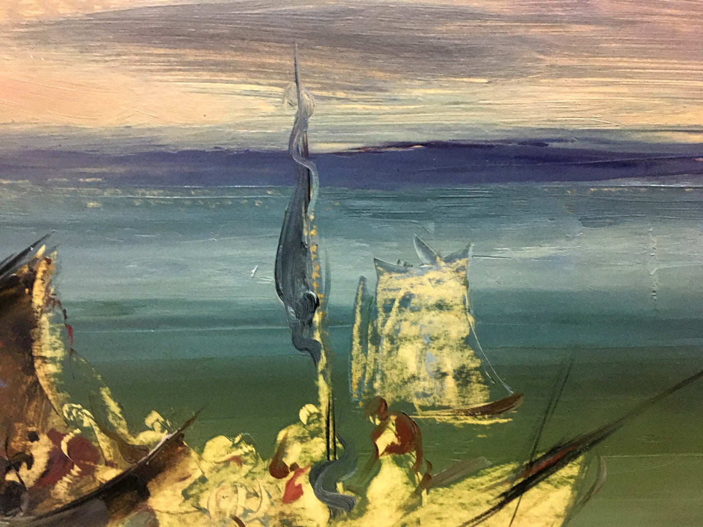 Oil painting Boats by the sea Zebek Vladimir Evgenievich