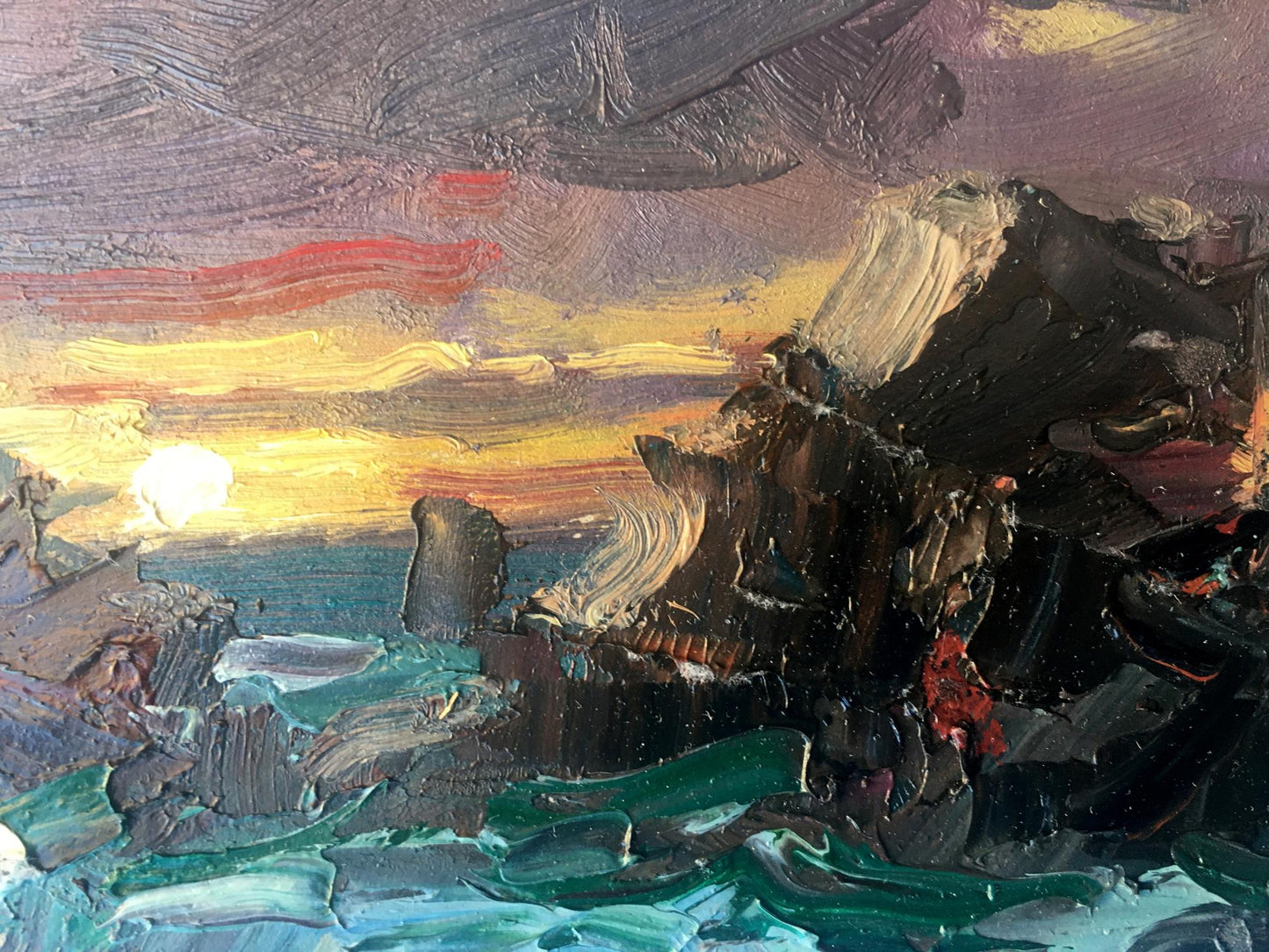 Oil painting Storm Seascape