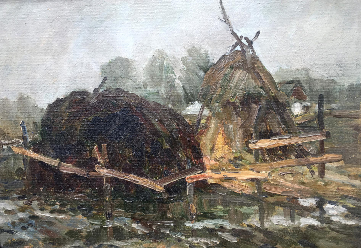 Oil painting Haystacks Bredyuk Pavel Fedoseevich