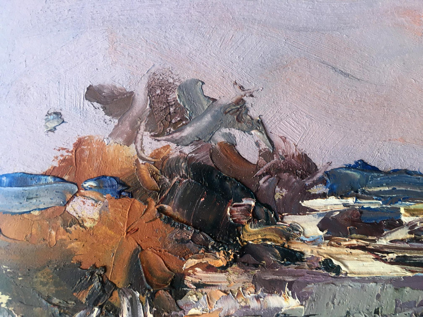 Oil painting winter day