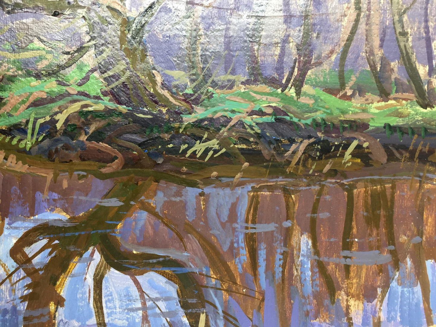 In Grigory Savelyevich Ruban's oil portrayal, the charm of springtime on the Dnieper is showcased