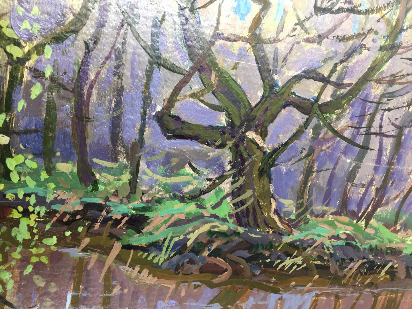 Oil painting showcasing "Spring on the Dnieper" by Grigory Savelyevich Ruban