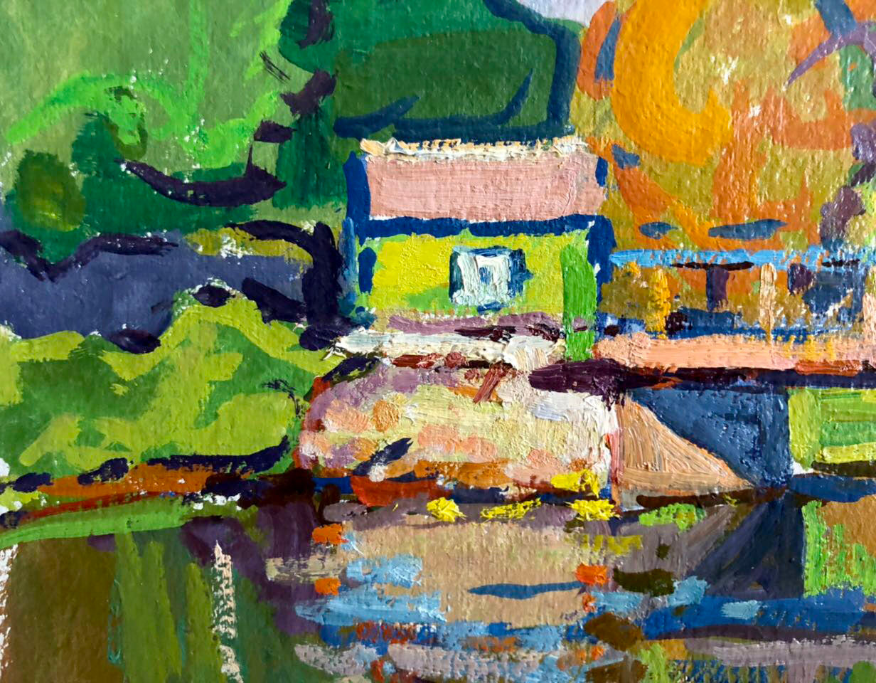 Oil painting Forest bridge Kolosovsky Georgiy Sergeevich