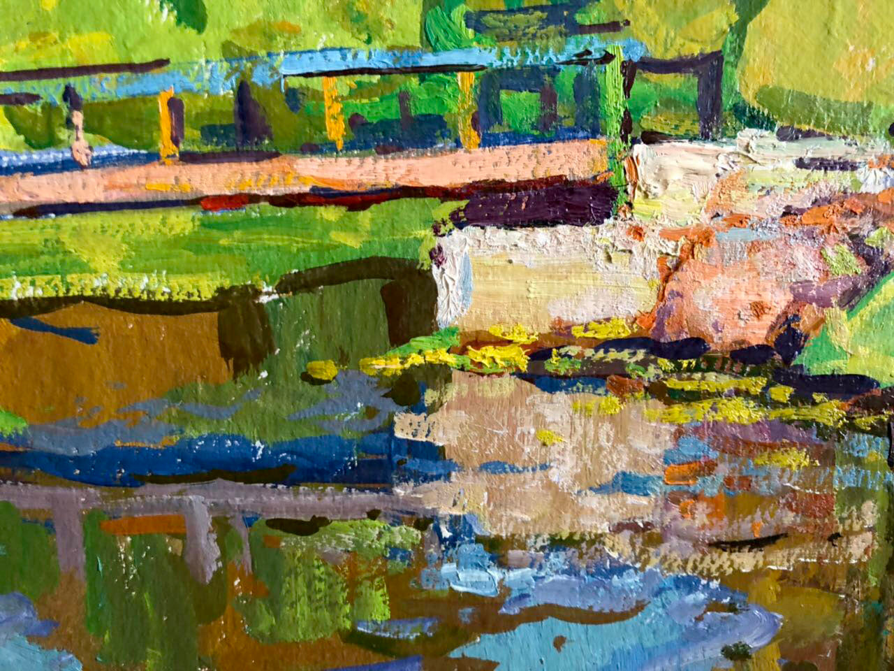 Oil painting Forest bridge Kolosovsky Georgiy Sergeevich