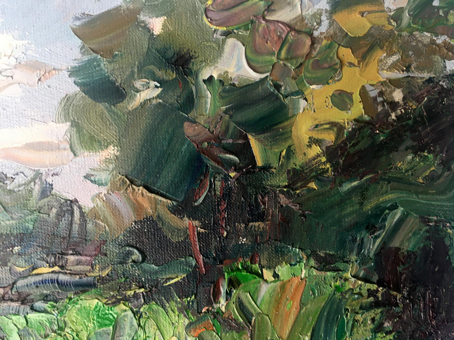 Oil painting River Nature