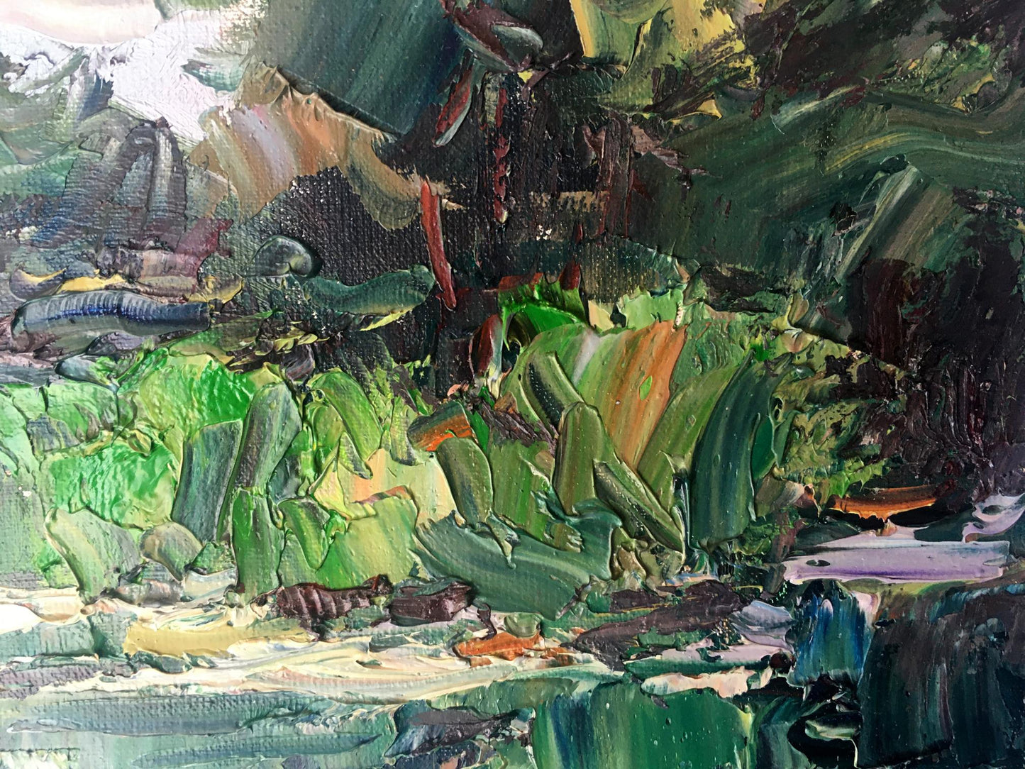 Oil painting River Landscape