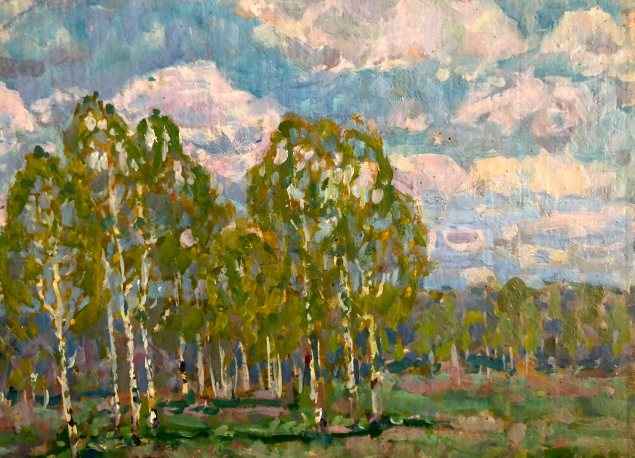 Oil painting In April Kolosovsky Georgiy Sergeevich