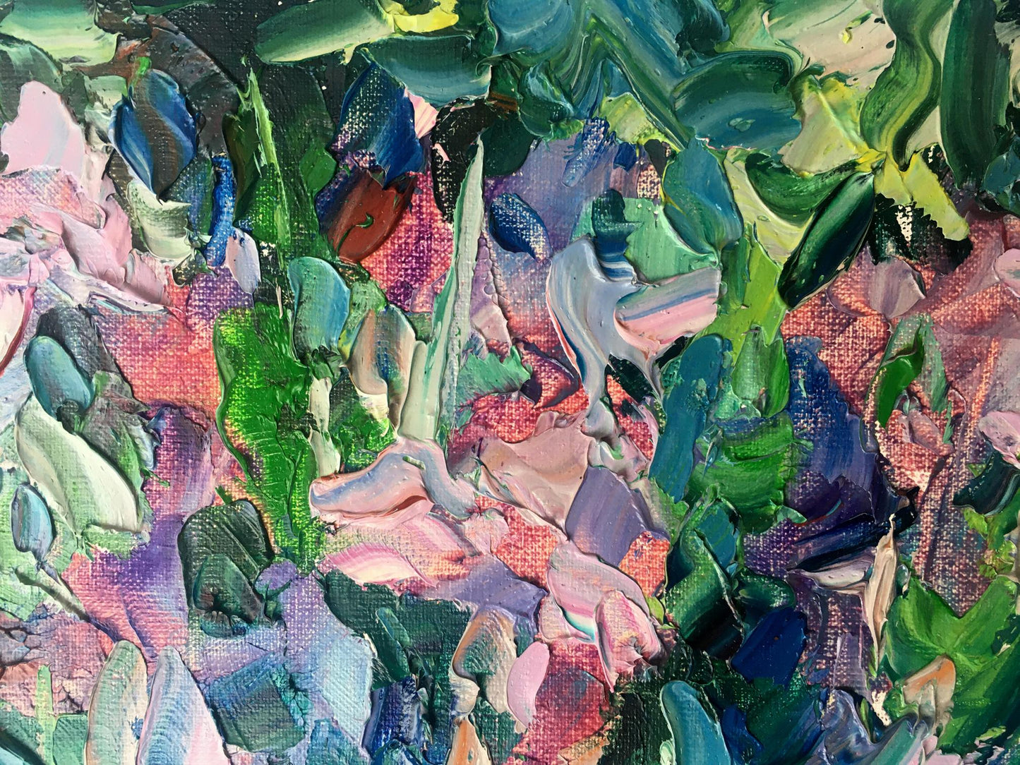 Abstract oil painting spring Flowers