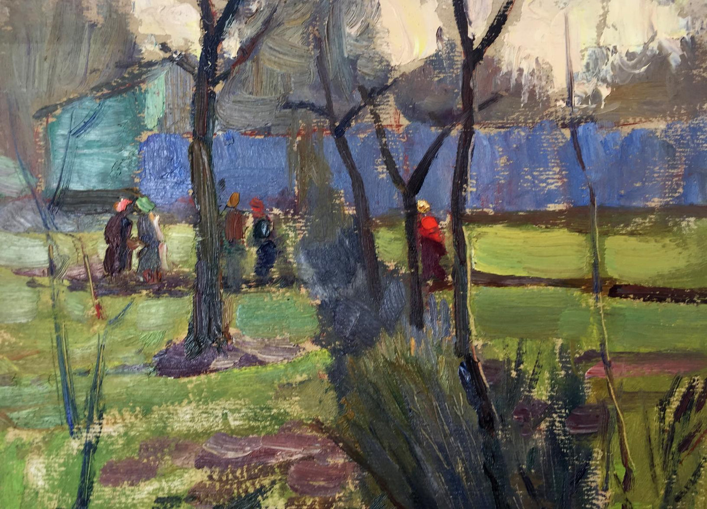 Oil painting In the park Evgeny Nikolaevich Tkachenko