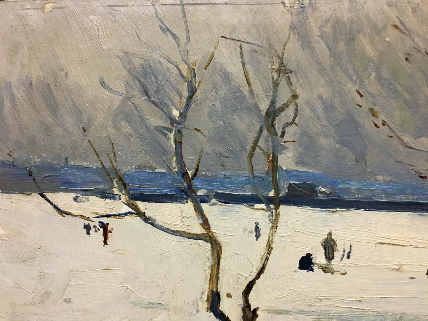 Oil painting Winter park Petrov George Petrovich
