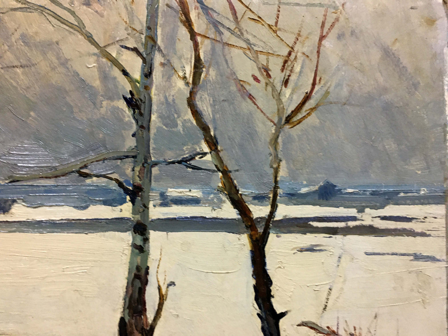 Oil painting Winter park Petrov George Petrovich