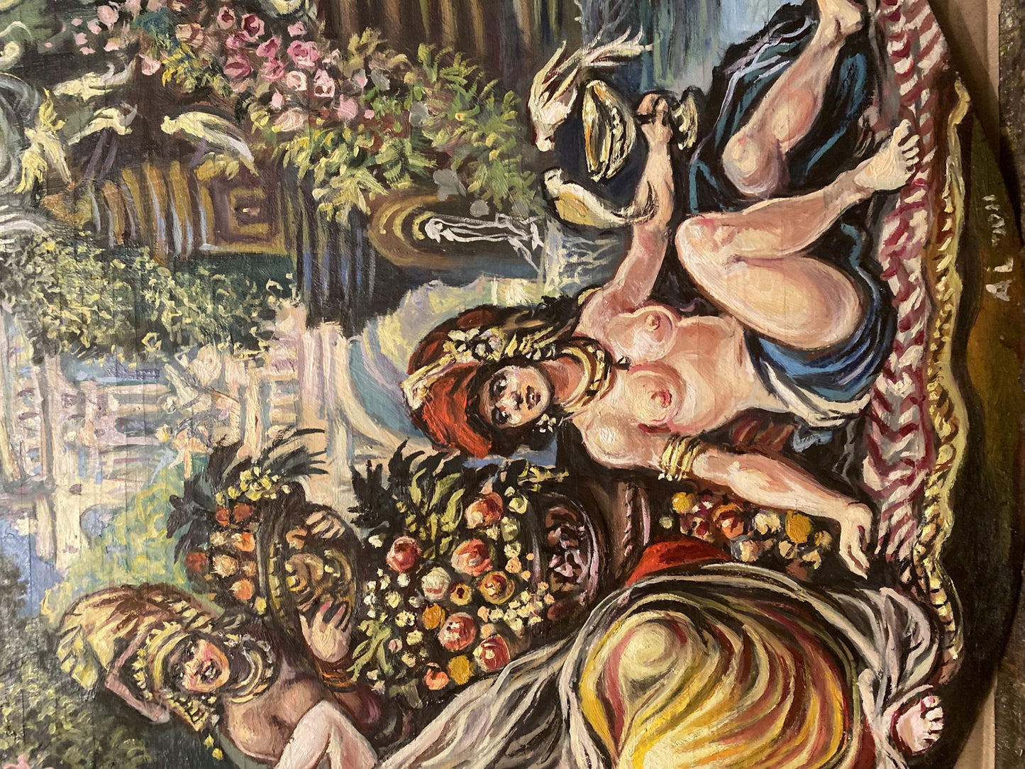 Oil painting Fun in the garden Alexander Litvinov