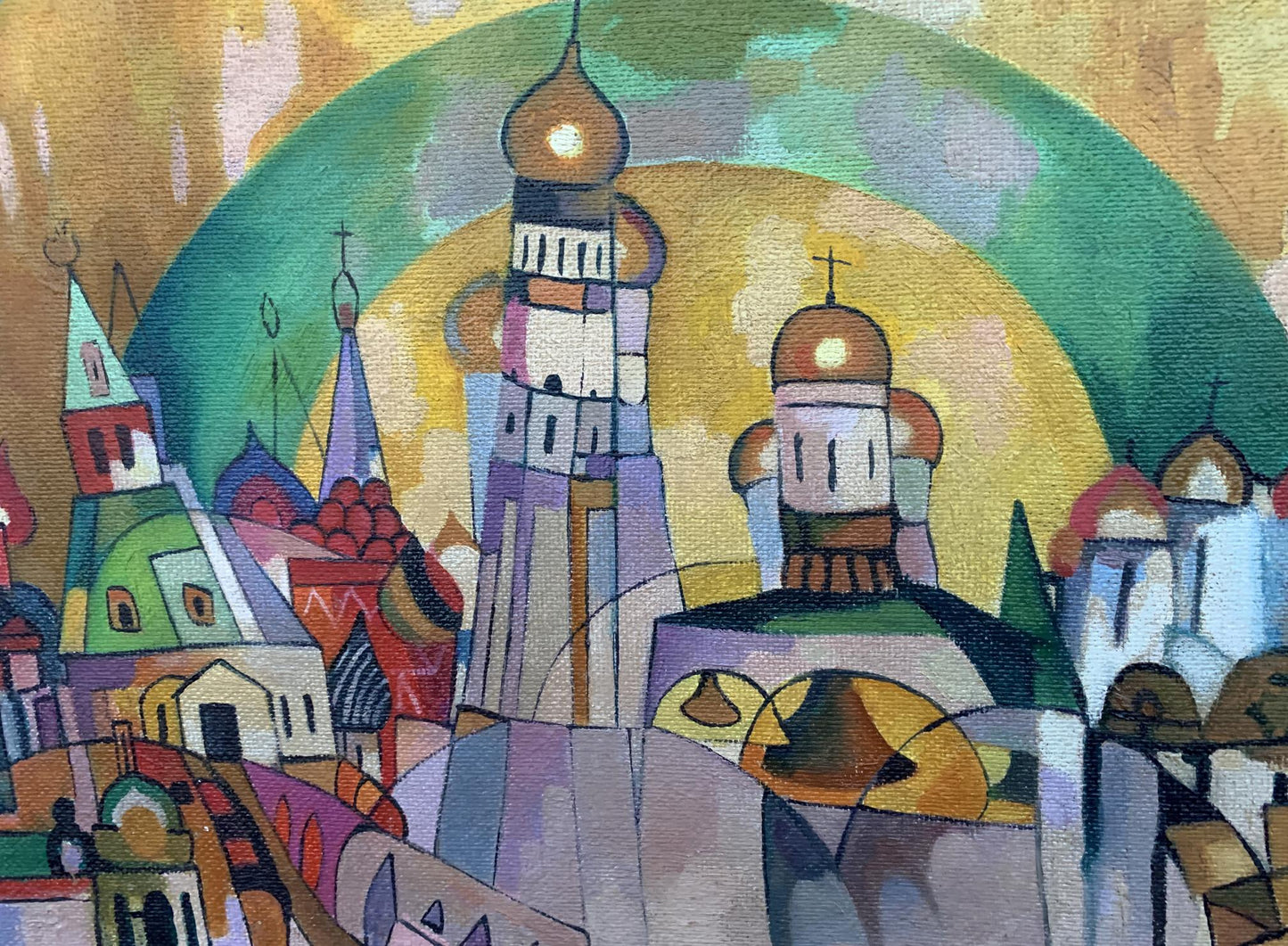 Abstract oil painting depicting "Country Life" by V. Konotopsky