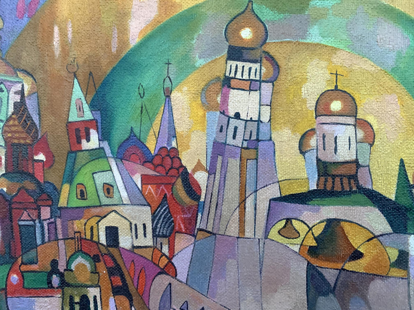 V. Konotopsky's abstract oil painting capturing "Country Life"