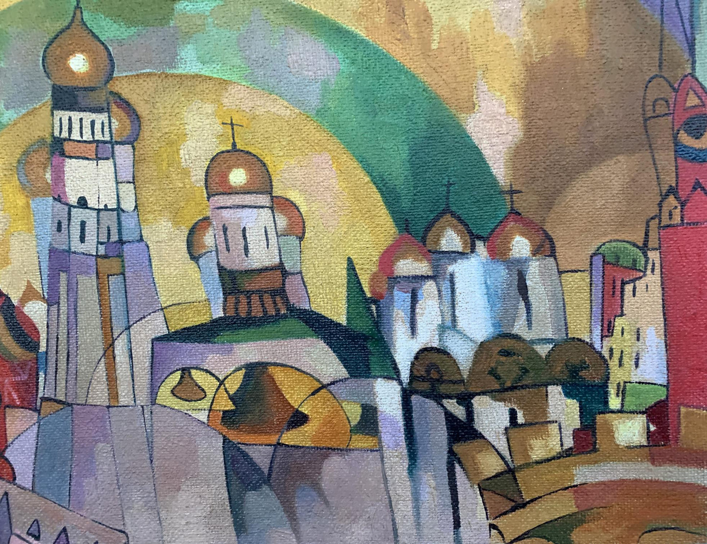 Abstract oil artwork featuring "Country Life" by V. Konotopsky