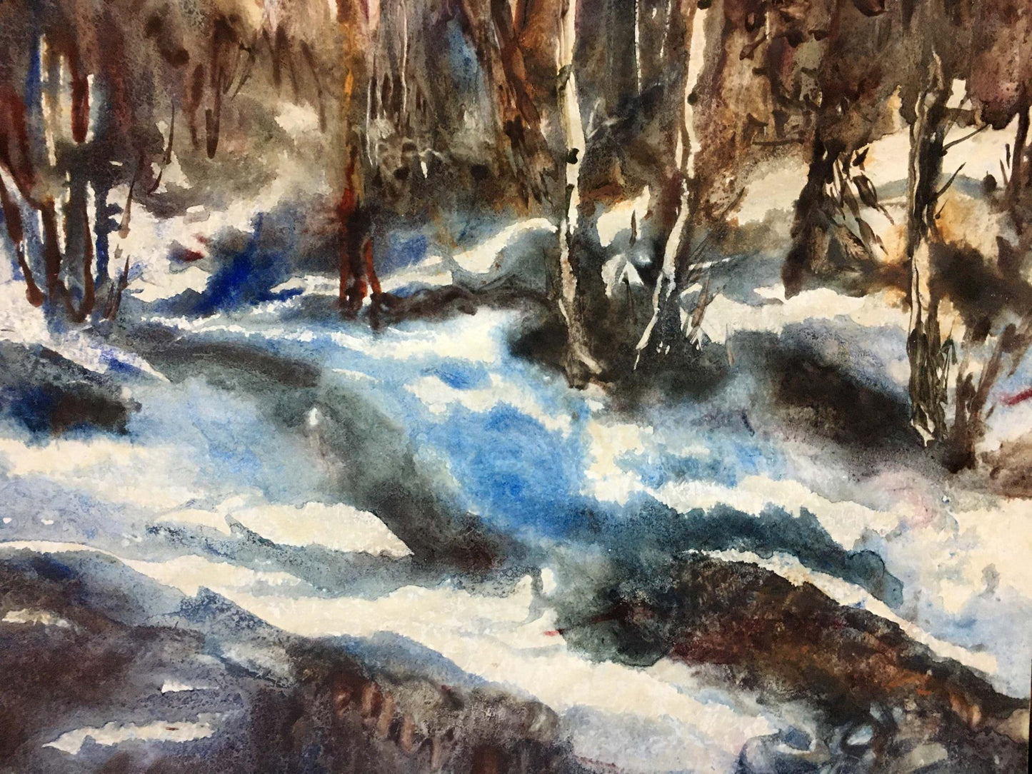 A winter landscape portrayed in oil paint by Yakov Alexandrovich Basov