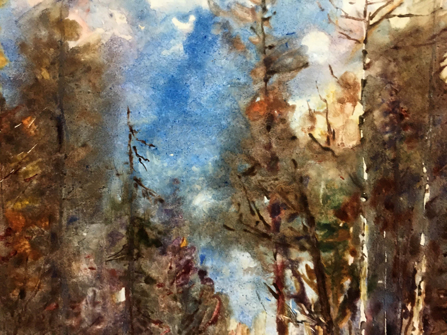 An oil painting showcasing a serene winter landscape by Yakov Alexandrovich Basov