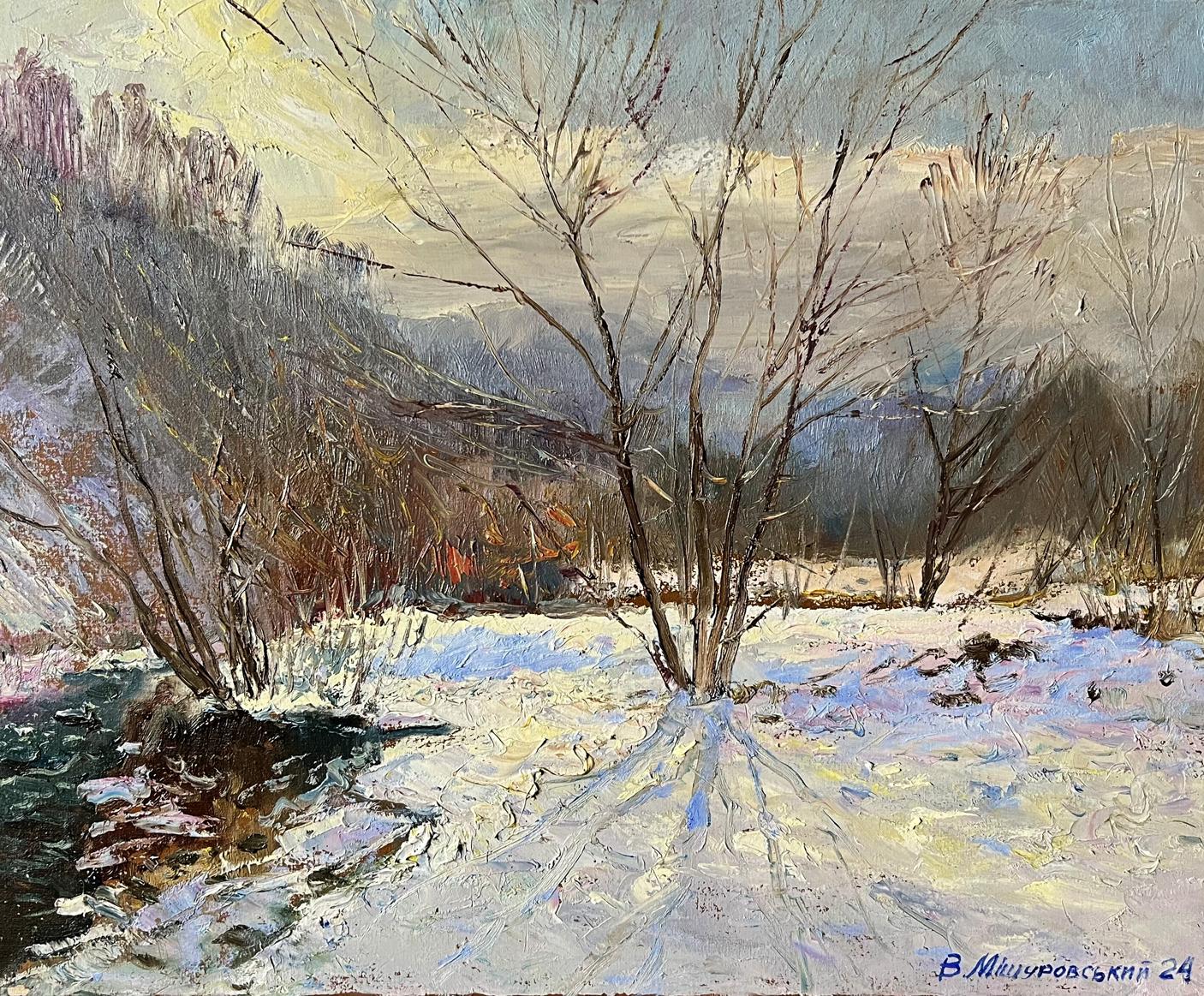 Oil painting Winter sun V. Mishurovsky