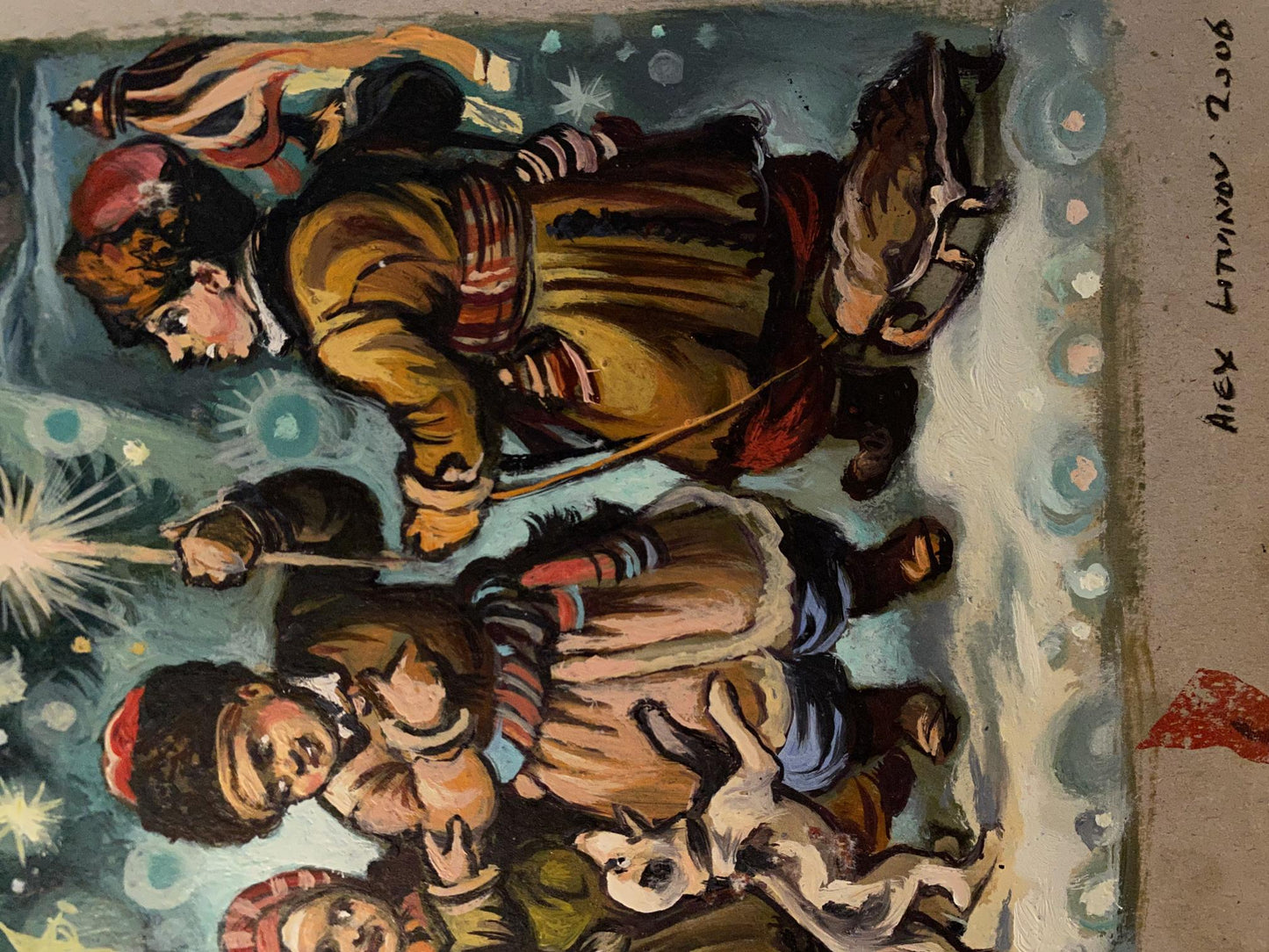 Oil painting Christmas Alexander Arkadievich Litvinov