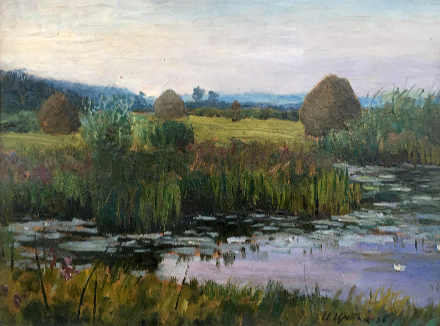 Oil painting Evening landscape Tsyupka Ivan Kirillovich