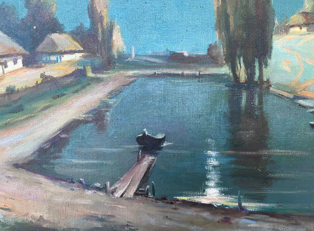 The oil artwork by Nestor Mitrofanovich Kizenko captures a summer evening