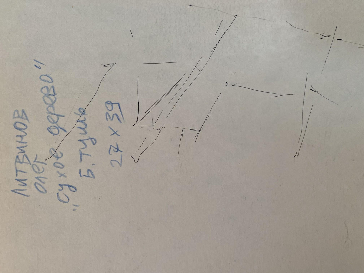 Ink, painting Dry wood Litvinov Oleg Arkad'yevich