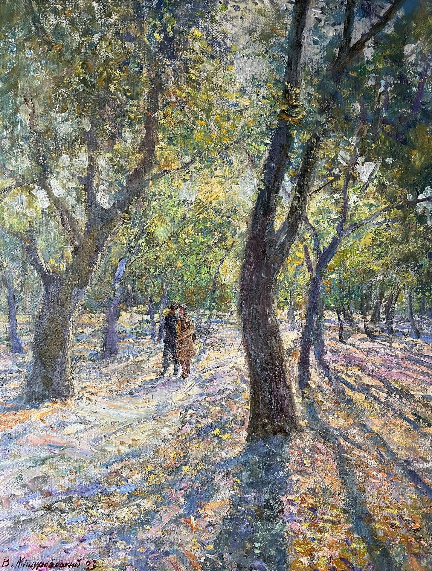 Oil painting Autumn in the park V. Mishurovsky