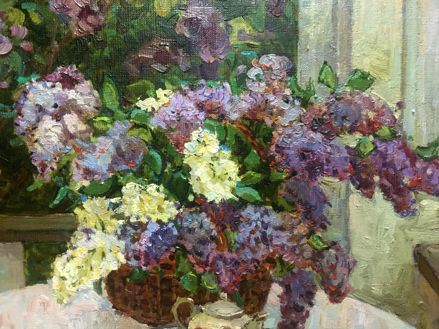 Oil painting Flowers on the balcony Alexey Stolyarenko