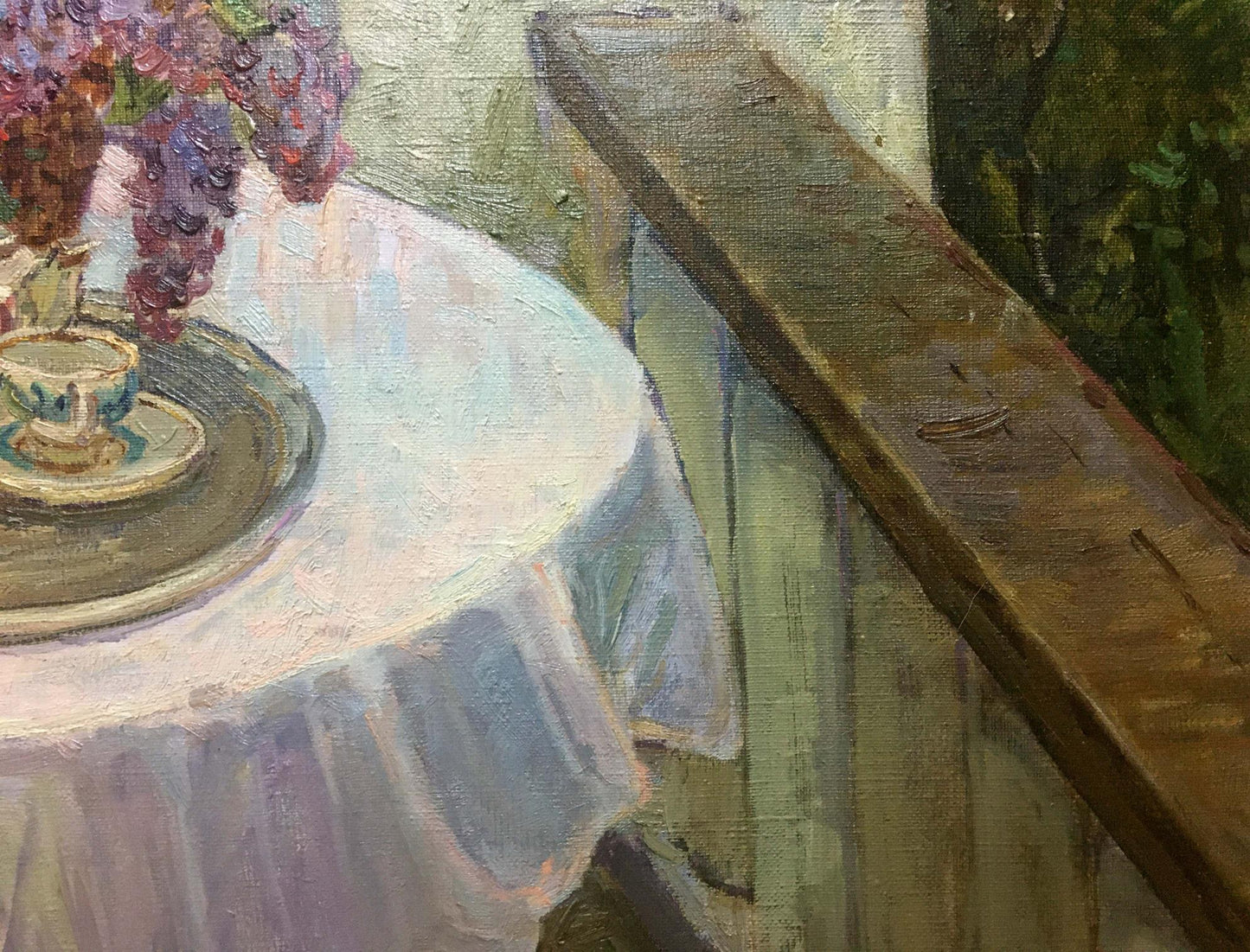Oil painting Flowers on the balcony Alexey Stolyarenko