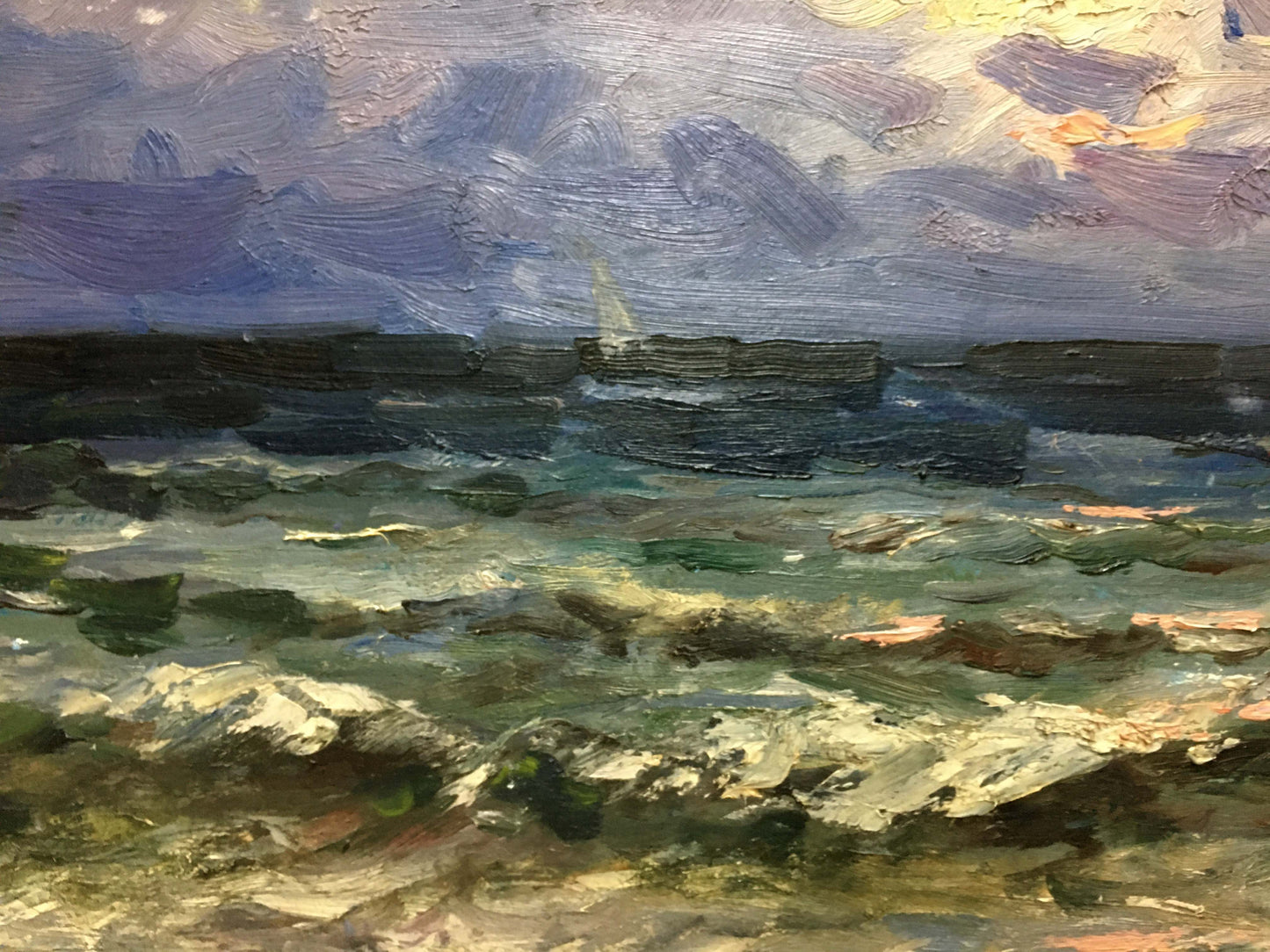 Oil painting Impending storm S. Sokolov